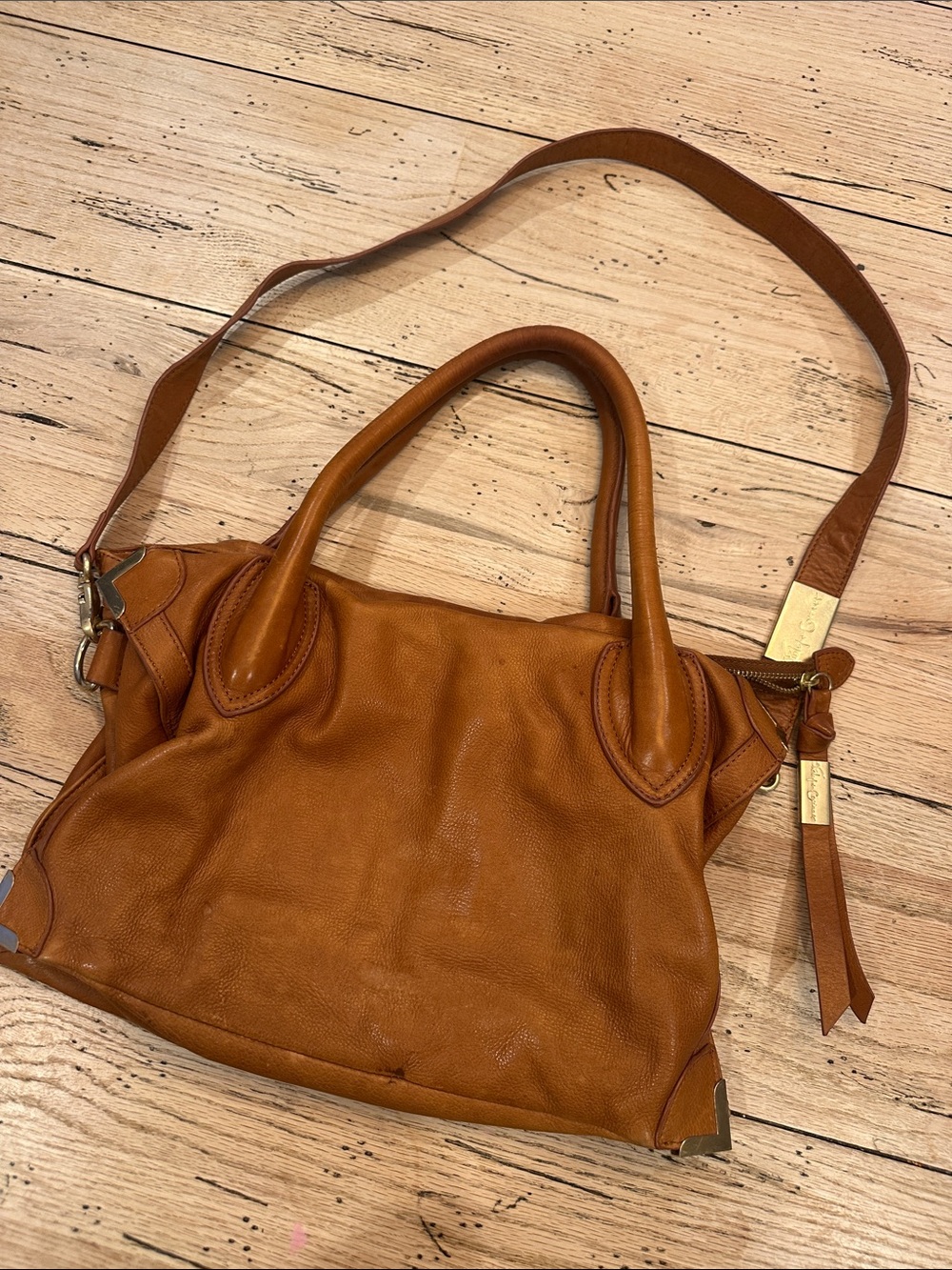 Foley + Corinna Cognac Leather Shoulder Bag